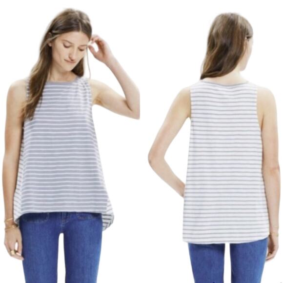 Madewell Forward-Seam Tank Top Gray Stripe Size Small - Picture 11 of 11